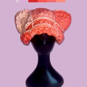 Handcrafted Pink Crochet Cat Hat